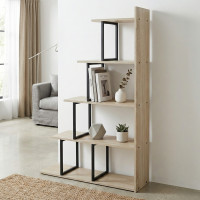 Этажерка Ferrum-decor Стелла 1600x1020x300 Черный металл ДСП Дуб Сонома (FRD-103465)