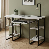 Письменный стол Ferrum-decor Тим 76x120x60 черный ДСП Белое 32мм (FRD-103955)