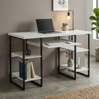 Письмовий стіл Ferrum-decor Тім 76x140x60 чорний ДСП Біле 32мм (FRD-103965)
