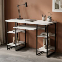 Письмовий стіл Ferrum-decor Тім 76x140x70 чорний ДСП Біле 32мм (FRD-103985)