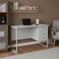 Письмовий стіл Ferrum-decor Гаррі 76x140x60 білий ДСП Біле 32мм (FRD-104065)