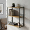 Книжкова полиця універсальна Ferrum-decor Стим 2 74x63x26 чорний ДСП Дуб Артизан 16мм (FRD-104105)