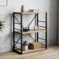 Етажерка 3/60 Ferrum-decor Серії Конект 73x60x28 чорний ДСП Дуб Сан-Марино 16мм (FRD-104255)