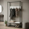 Вешалка напольная модульная Ferrum-decor Трелис 13 180x90x38 черный ДСП Белое 16мм (FRD-104325)