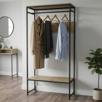 Вешалка напольная модульная Ferrum-decor Трелис 14 180x90x38 черный ДСП Дуб Артизан 16мм (FRD-104345)