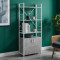 Етажерка 3/60 Ferrum-decor Серії Конект із тумбою 144x60x28 Білий ДСП Бетон (FRD-104455)