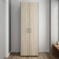 Шкаф Гардероб Уни секция 7 серии Конект Ferrum-decor 220x60x50см Серый металл ДСП Дуб Сонома 16 мм (FRD-104565)