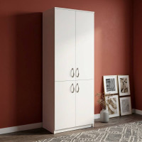 Шкаф Анжело Ferrum-decor 5 полок 4 двери 1900x800x380 ДСП Белое 16 мм (FRD-105055)