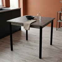 Стіл кухонний Ferrum-decor Агата 75x90x90 Чорний ДСП Бетон 16мм (FRD-105563)