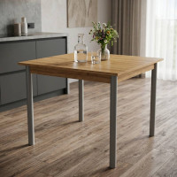 Стіл кухонний Ferrum-decor Агата 75x90x90 Сірий ДСП Дуб Артизан 16мм (FRD-105683)