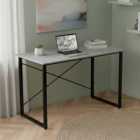 Стіл письмовий Дейв Ferrum-decor 750x1200x600 Чорний метал ДСП Бетон 32 мм (FRD-106443)