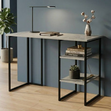 Стіл письмовий Кевін Ferrum-decor 75x100x60 Чорний метал ДСП Бетон 16 мм (FRD-106543)