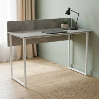 Стіл письмовий Скай Ferrum-decor 75x100x70 Білий метал ДСП Бетон 32 мм (FRD-106673)