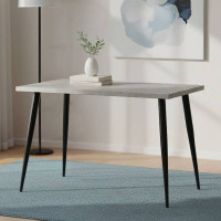 Стол кухонный Марсель 50 Ferrum-decor 75x120x70 Черный металл ДСП Бетон 32 мм (FRD-106703)