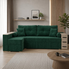 Кутовий ортопедичний диван Мекко Cube Shuttle NOVO 2650*1650 Bonel Standart Hard Plus IV категорія Bestseller Emerald (MEK-161470)