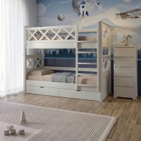 Двухъярусная детская кровать Mebigrand Мальта Синий (S 7010 R 90B) 90х190 см с ящиками (MBG-2302)
