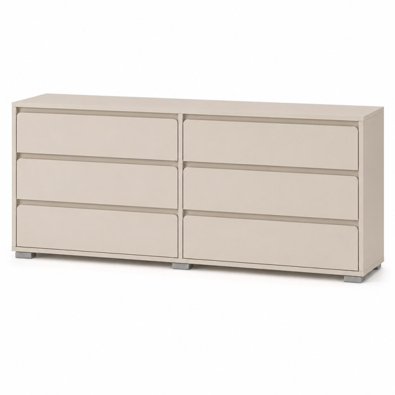 Комод на 6 шухляд LION АРТ-3 160х43х80 см Кашемір (LION-045409)