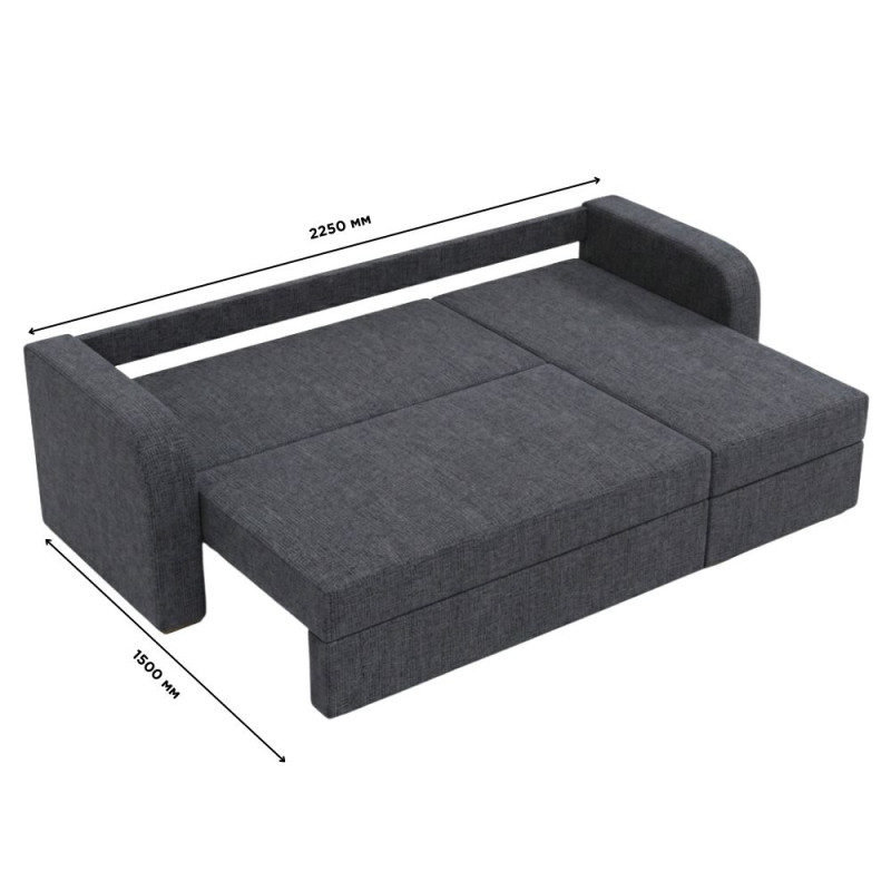 Кутовий диван ортопедичний Мекко Wilson 1950*1450 Lux IV категорія Bestseller Dark Grey (MEK-161520)