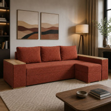 Кутовий ортопедичний диван Мекко Cube Comfort 2650x1600 Lux IV категорія Bestseller Terracotta (MEK-161760)
