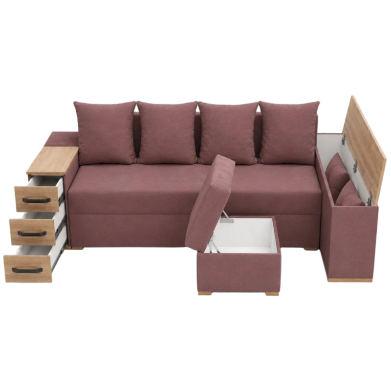 Кутовий ортопедичний диван Мекко Cube Shuttle 2600x1430 Pocket Spring Cocos I категорія Riviera 065 (MEK-161139)