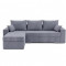 Кутовий ортопедичний диван Мекко Epoh 3000х1800 Gold II категорія Allure Premium Cool Grey (MEK-161610)
