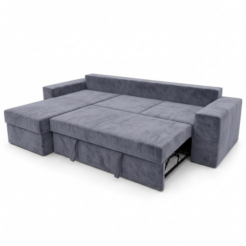 Кутовий ортопедичний диван Мекко Epoh 3000х1800 Gold II категорія Allure Premium Cool Grey (MEK-161610)