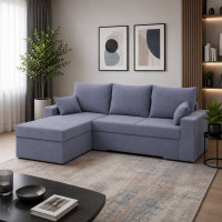 Кутовий ортопедичний диван Мекко Epoh 3000х1800 Gold II категорія Allure Premium Cool Grey (MEK-161610)