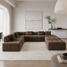 Кутовий диван Мекко Paradise 3500*3500 Perfect IV категорія Bestseller Latte (MEK-161510)