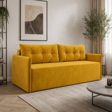 Ортопедичний диван Мекко Yes! 2050x860 Bonel Standart Hard Plus II категорія Allure Premium Yellow (MEK-161109)
