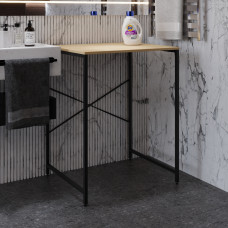 Стелаж-полиця Бафрум 401 Ferrum-decor для пральної машини 90x70,5x60,5 Чорний метал ДСП Дуб Кремона Торро 16 мм (FRD-107577)