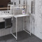 Стелаж-полиця Бафрум 402 Ferrum-decor для пральної машини 133,5x70,5x60,5 Білий метал ДСП Бетон 16 мм (FRD-107367)