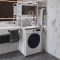 Стелаж-полиця Бафрум 403 Ferrum-decor для пральної машини 178x70,5x60,5 Білий метал ДСП Бетон 16 мм (FRD-107377)