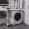 Стелаж-полиця Бафрум 405 Ferrum-decor для пральної машини 90x101x60,5 Білий метал ДСП Бетон 16 мм (FRD-107397)