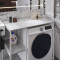 Стелаж-полиця Бафрум 405 Ferrum-decor для пральної машини 90x101x60,5 Білий метал ДСП Бетон 16 мм (FRD-107397)