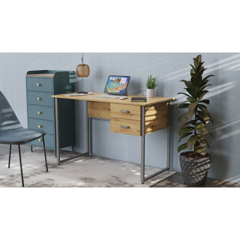 Комп'ютерний стіл Ferrum-decor Дакота 75x120x60 сірий ДСП Дуб Артизан 32 мм (FRD-107267)