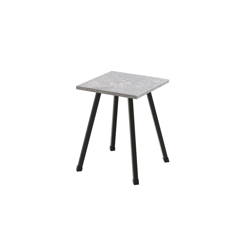 Табурет Ferrum-decor 430x320x320 Чорний метал ДСП Бетон 16 мм (FRD-106917)