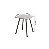Табурет Ferrum-decor 430x320x320 Чорний метал ДСП Бетон 16 мм (FRD-106917)