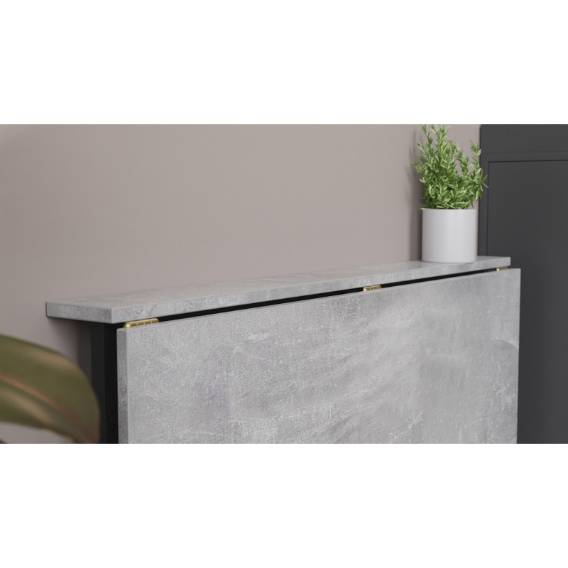 Стіл розкладний Морис 900 Ferrum-decor 750x900x500 Чорний метал ДСП Бетон 16 мм (FRD-107317)