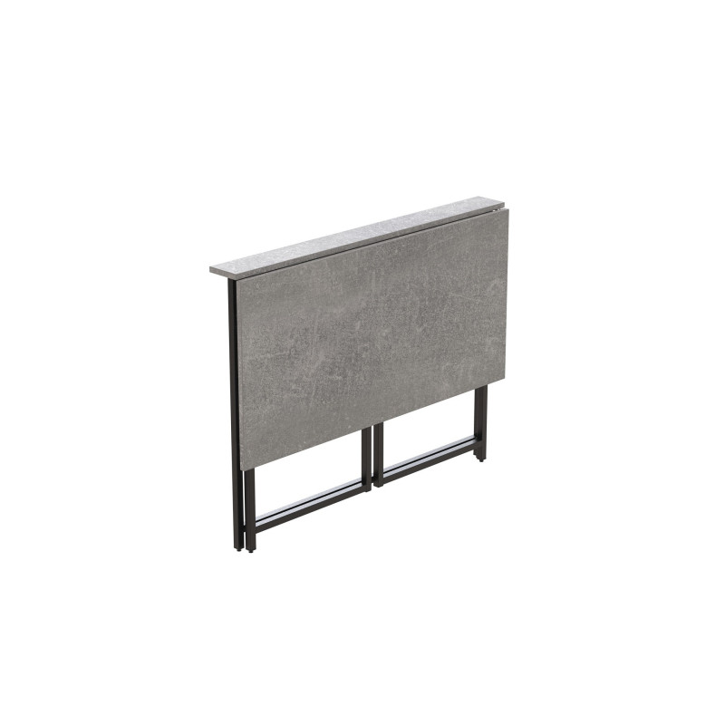 Стіл розкладний Морис 900 Ferrum-decor 750x900x500 Чорний метал ДСП Бетон 16 мм (FRD-107317)