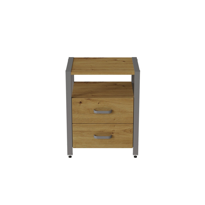 Тумба універсальна Ferrum-decor Вів'єн 2/2 50x41x40 сірий ДСП Дуб Артизан 16 мм (FRD-106867)