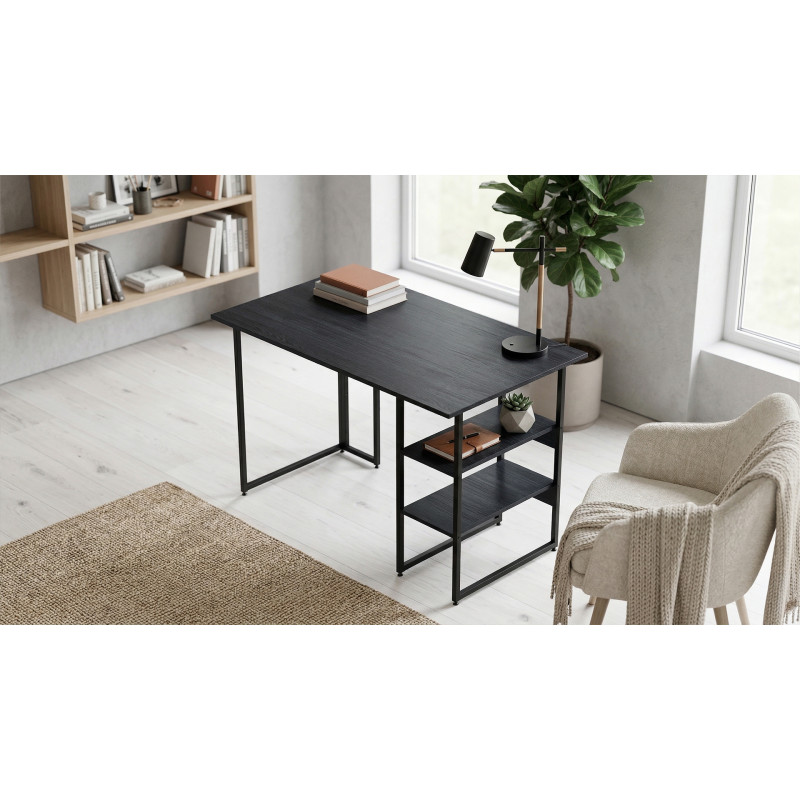 Стіл письмовий Кевин Ferrum-decor 75x120x60 Чорний метал ДСП Каштан Арвадонна 16 мм (FRD-108087)