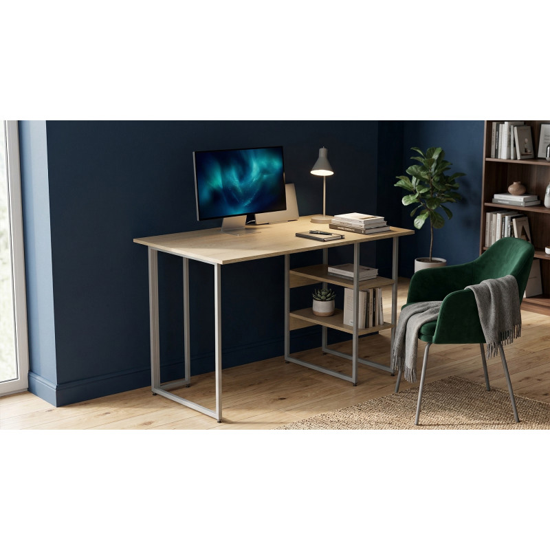 Стіл письмовий Кевин Ferrum-decor 75x140x60 Сірий метал ДСП Дуб Кремона Торро 16 мм (FRD-108167)