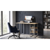 Стол письменный Кевин Ferrum-decor 75x100x60 Серый металл ДСП Дуб Евок Прибрежный 16 мм (FRD-108047)