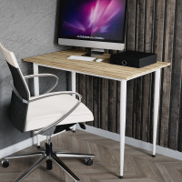 Стол универсальный Prime Ferrum-decor 750x1200x700 Белый металл ДСП Дуб Евок Прибрежный 16 мм (FRD-107727)