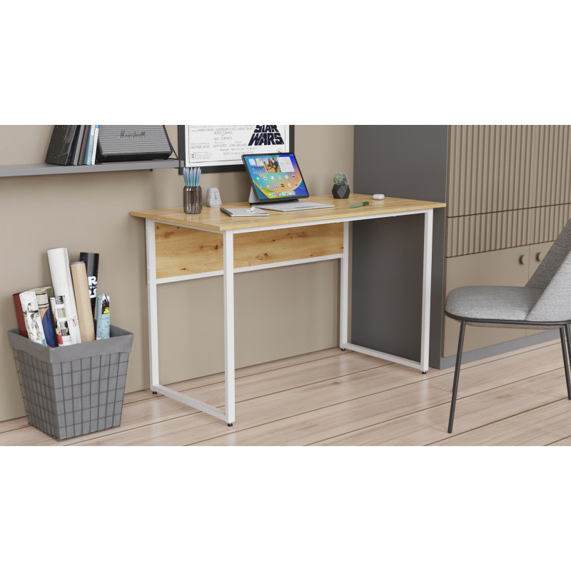 Комп'ютерний стіл Ferrum-decor Коди 75x120x70 білий ДСП Дуб Артизан 16 мм (FRD-107187)