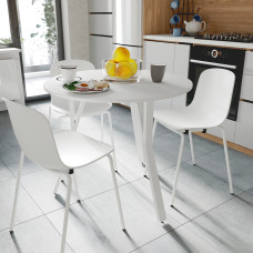Круглий стіл MARSI 3 870-3 Ferrum-decor 750x870x870 Білий метал ДСП Білий 16 мм (FRD-107427)