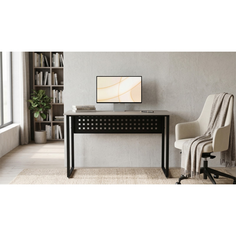Стіл письмовий Майк Ferrum-decor 75x100x60 Чорний метал ДСП Кашемір 16 мм (FRD-108297)