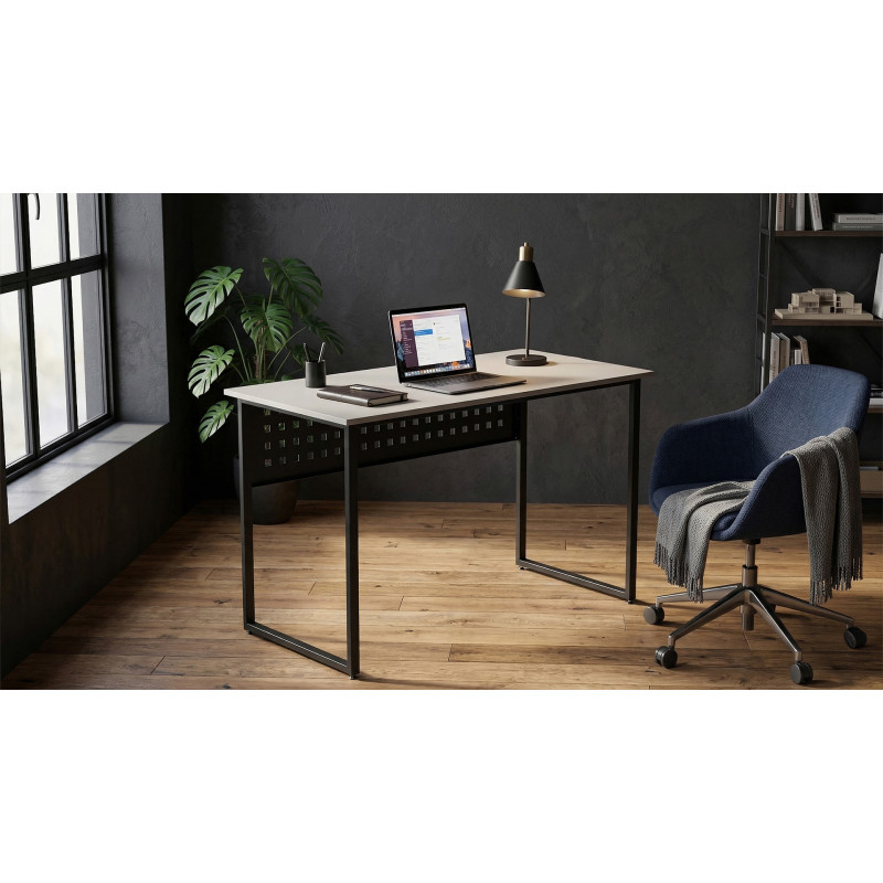 Стіл письмовий Майк Ferrum-decor 75x100x60 Чорний метал ДСП Кашемір 16 мм (FRD-108297)