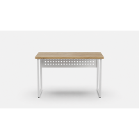 Стол письменный Майк Ferrum-decor 75x100x70 Белый металл ДСП Дуб Евок Прибрежный 32 мм (FRD-108247)