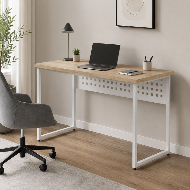 Стіл письмовий Майк Ferrum-decor 75x100x60 Білий метал ДСП Дуб Кремона Торро 32 мм (FRD-108337)